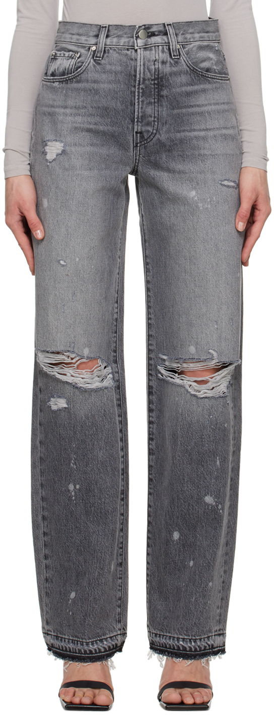 AMIRI Gray Straight-Leg Jeans