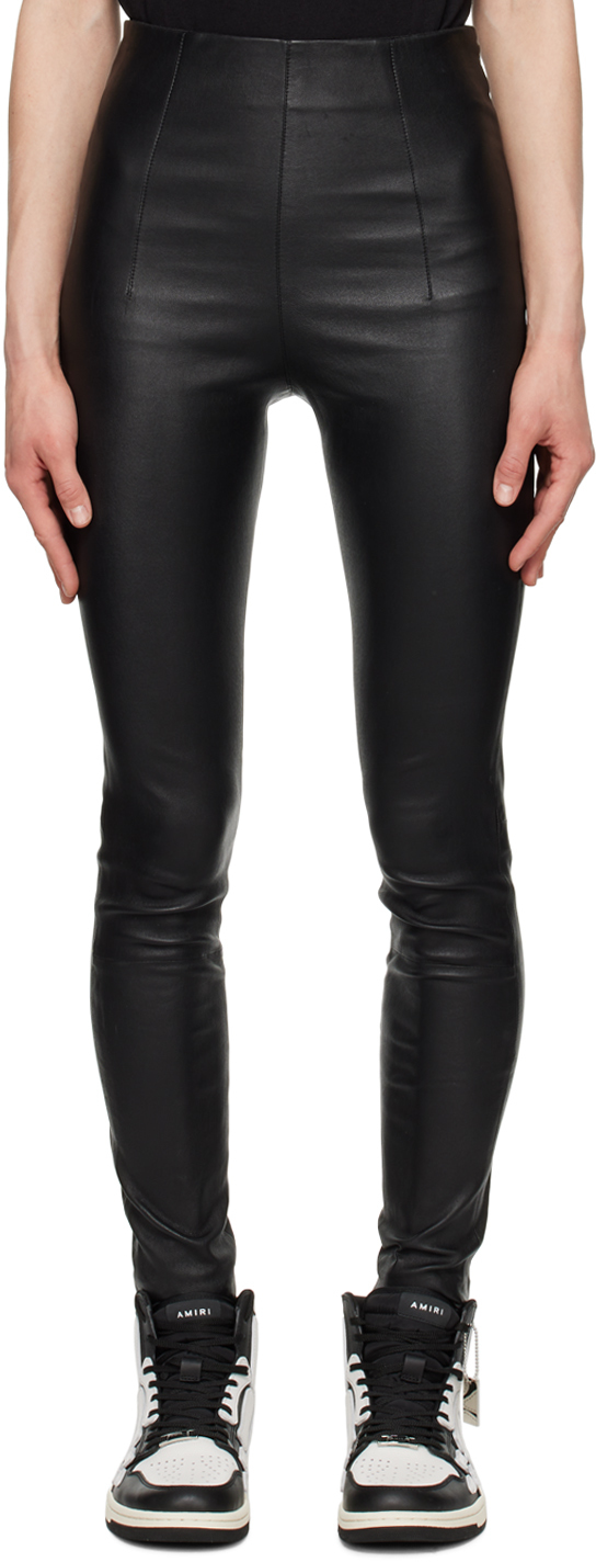 100% Handmade Black Latex Leggings With Front Zipper High Waist Pants  Customized