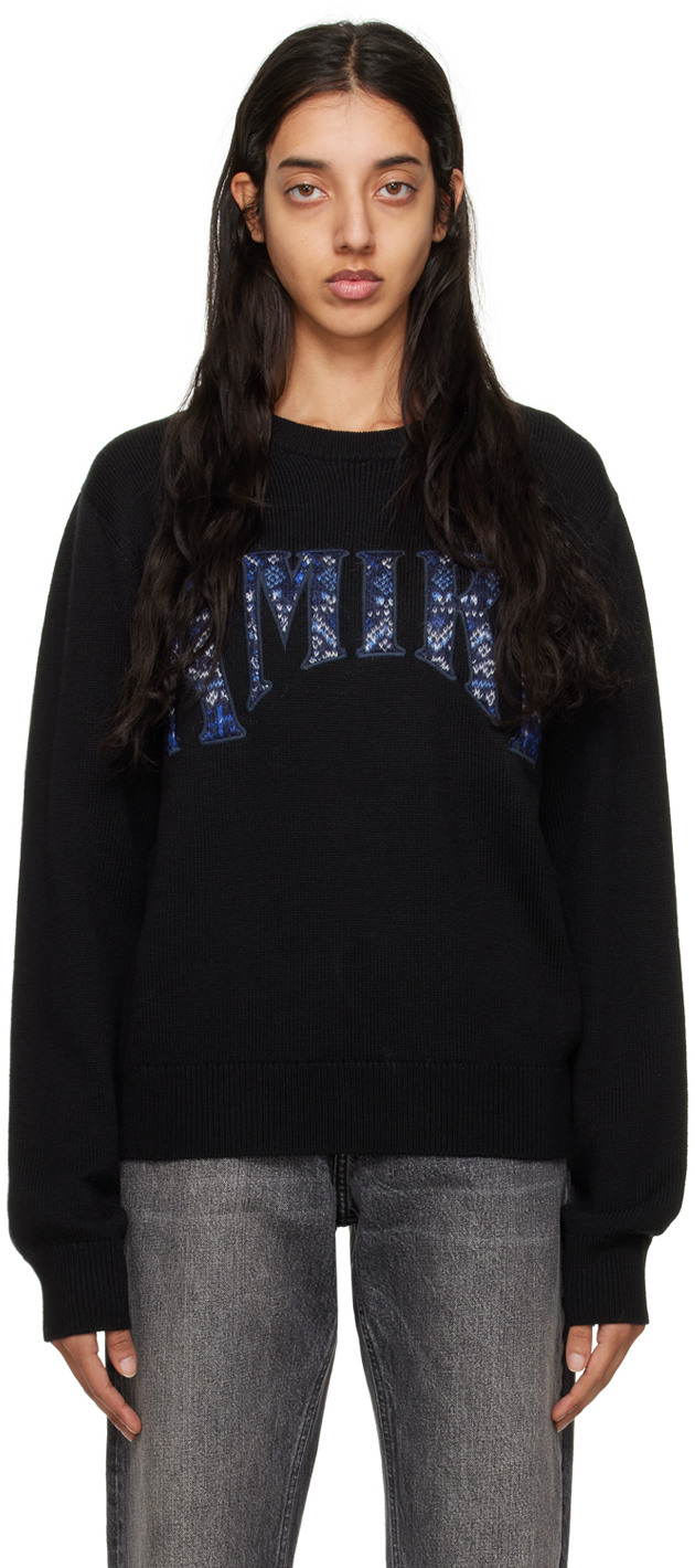 AMIRI Black Embroidered Sweater | Smart Closet