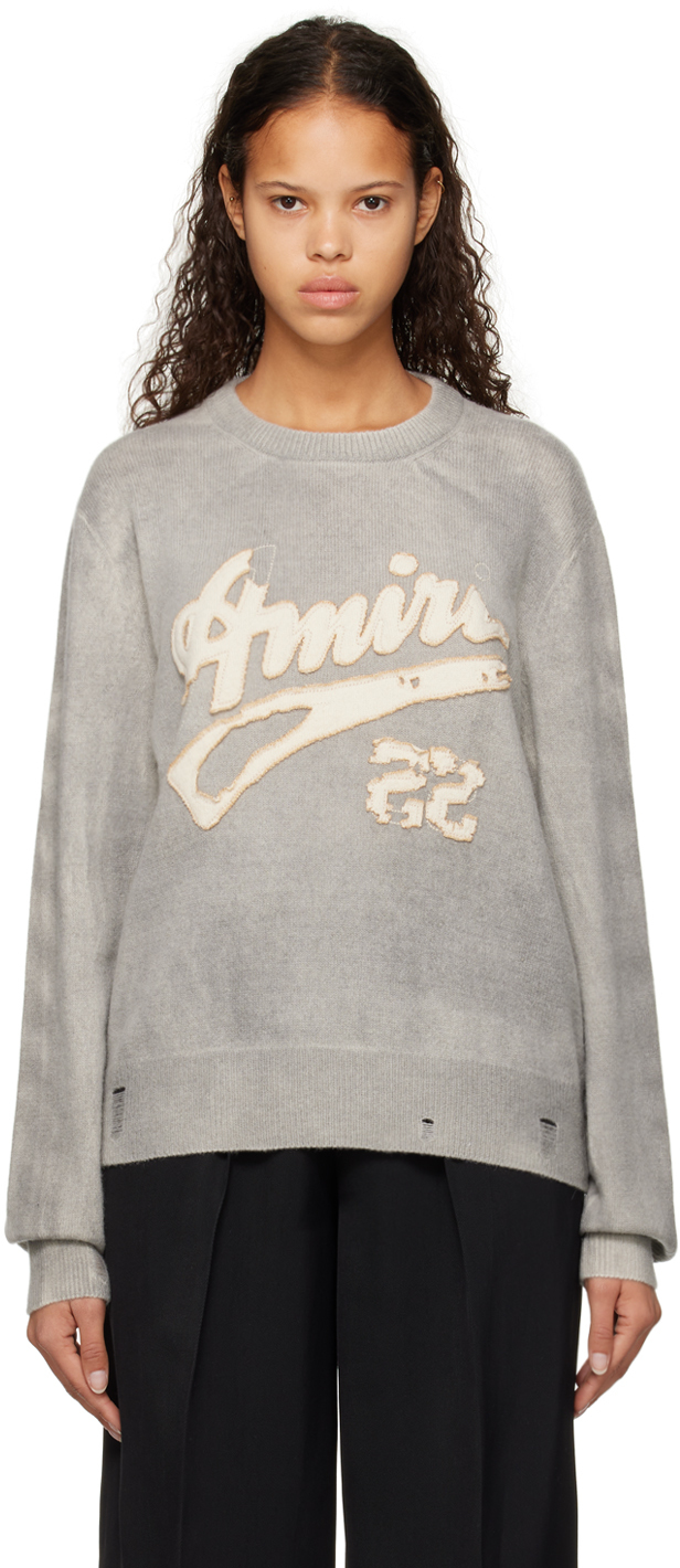 AMIRI Gray Spray Sweater