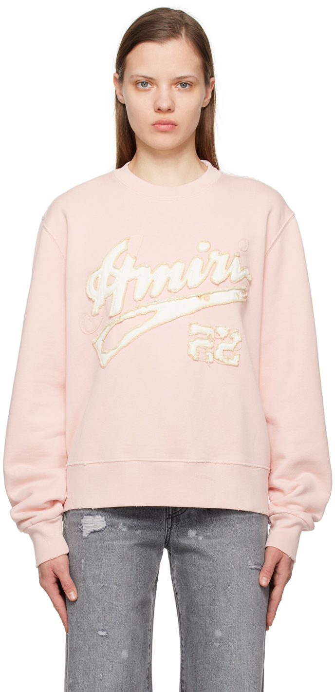 Amiri Pink ' 22' Sweatshirt In Silver / Pink | ModeSens
