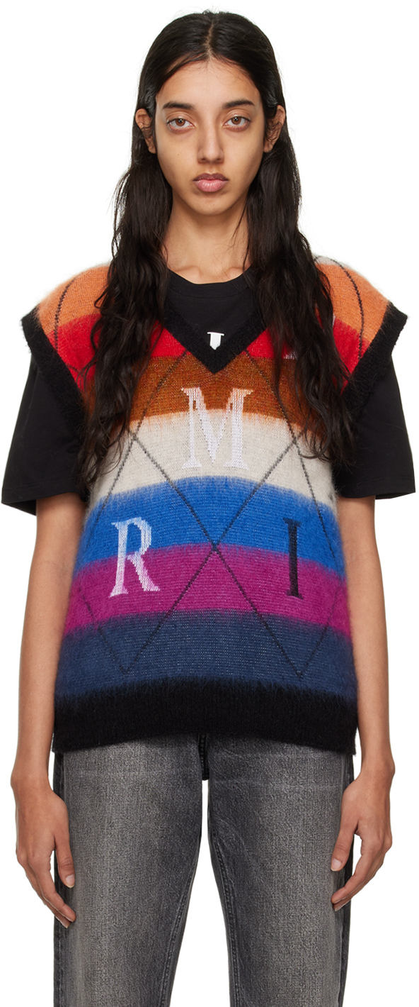 AMIRI: Multicolor Argyle Stripe Vest | SSENSE