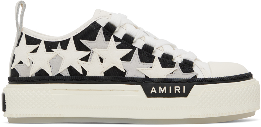 AMIRI White & Black Stars Court Sneakers