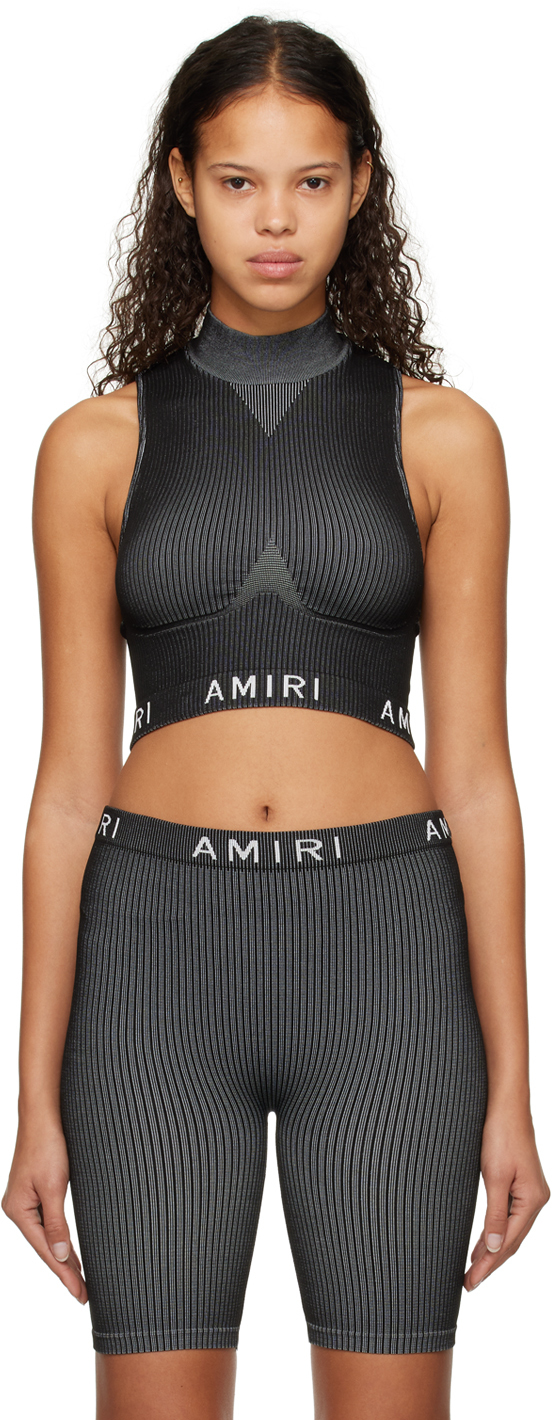 Amiri Seamless Logo Band Knit Top In Black