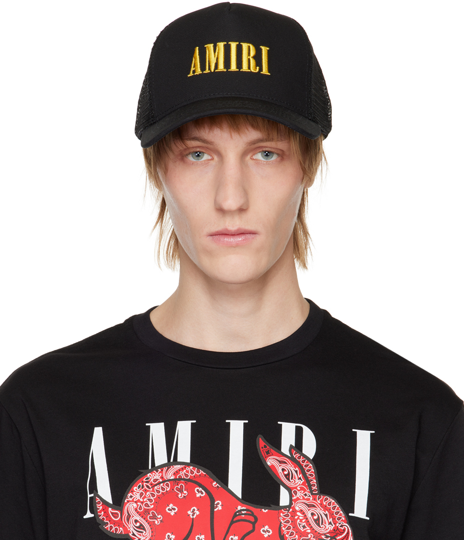 AMIRI BLACK CORE LOGO TRUCKER CAP