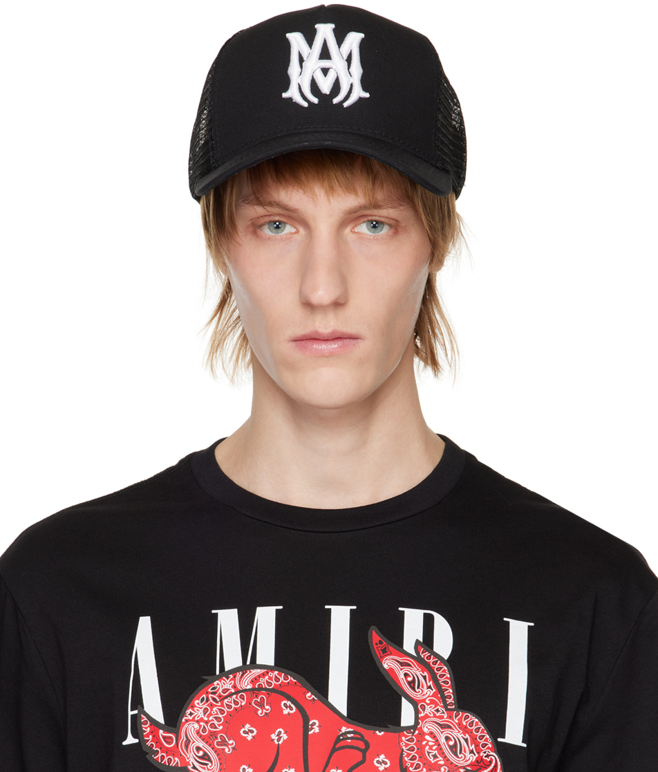 AMIRI: Black 'MA' Trucker Cap | SSENSE UK