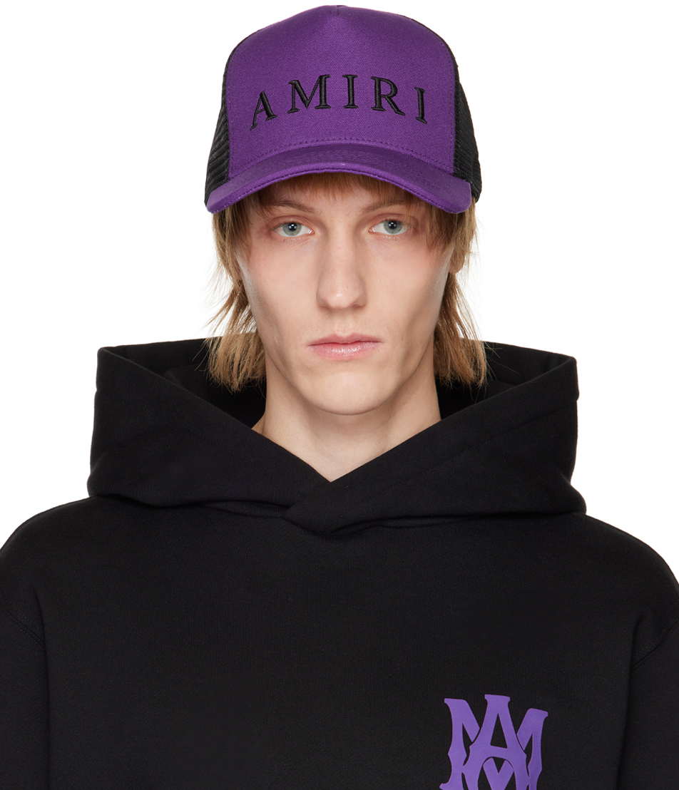 Purple & Black Emrboidered Trucker Cap