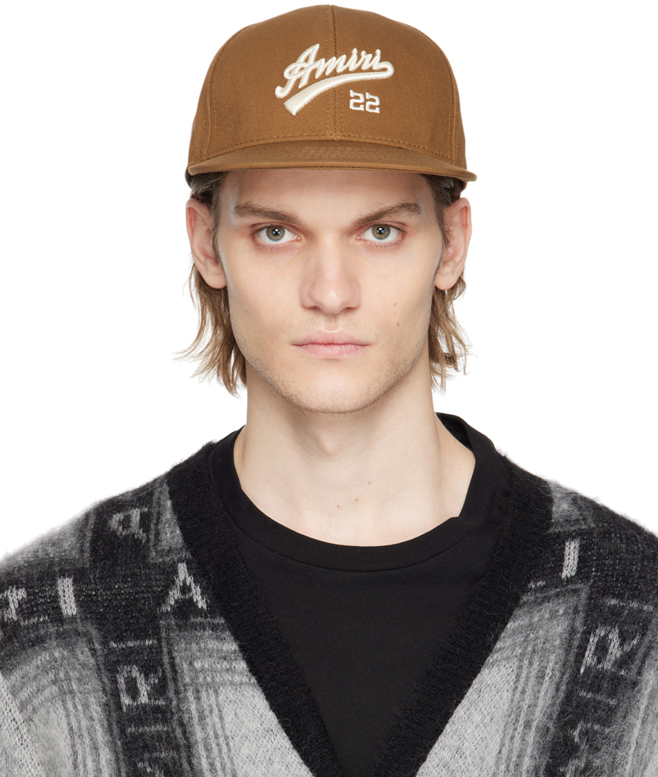 Brown 'Amiri 22' Fitted Cap by AMIRI on Sale