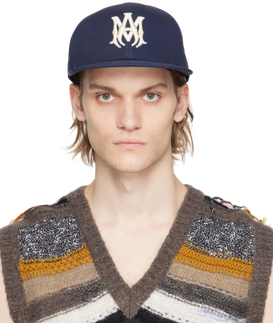 AMIRI: Indigo 'M.A.' Fitted Cap | SSENSE