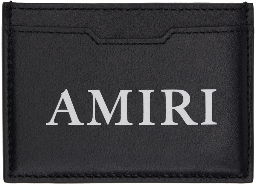 Amiri Black Bonded Card Holder In Black-nappa