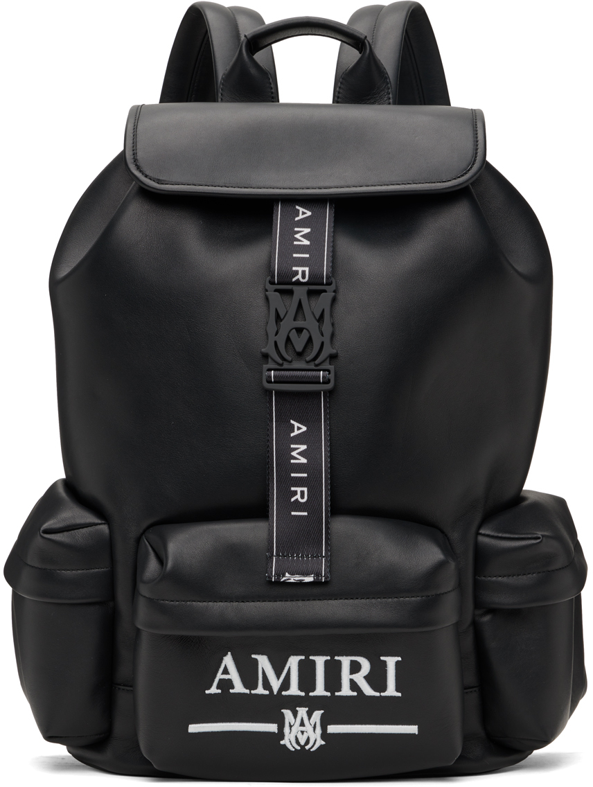 AMIRI Black Logo Embroidery Backpack SSENSE UK