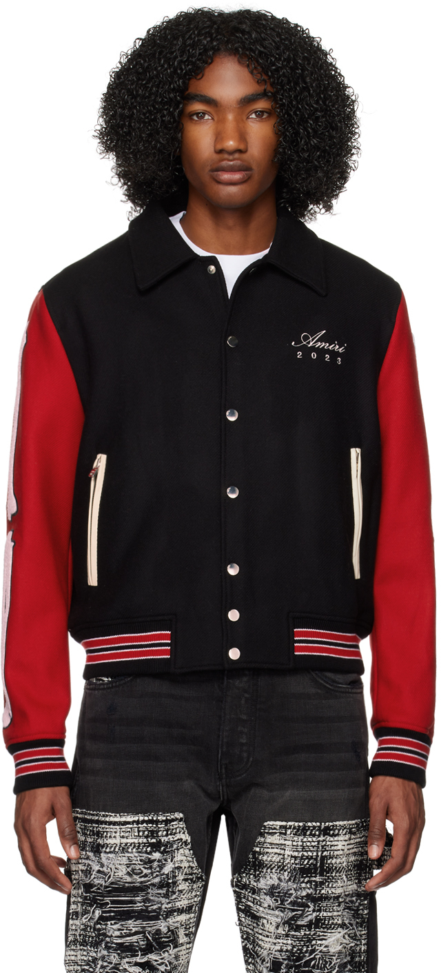 AMIRI Green Bones Varsity Bomber Jacket Amiri