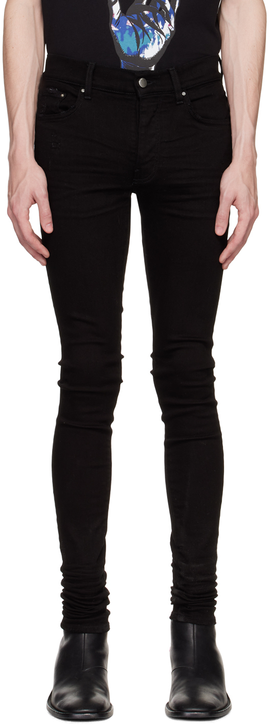 Amiri Black Stack Jeans In Black-12 oz Italian