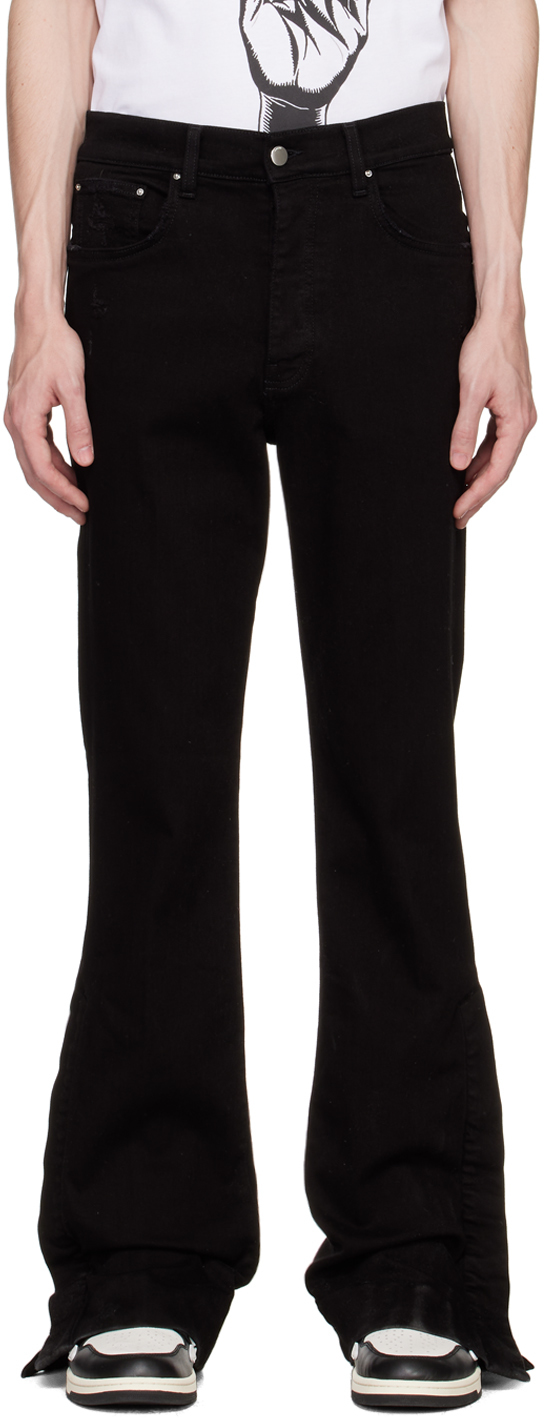 Amiri Black Stacked Jeans In Black Od-12 oz Itali