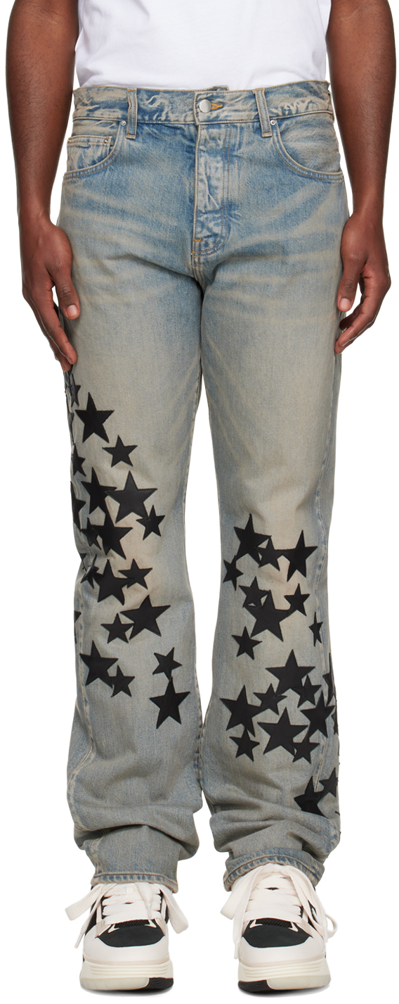 Amiri Indigo Star Jeans In Clay Indigo-14 oz It