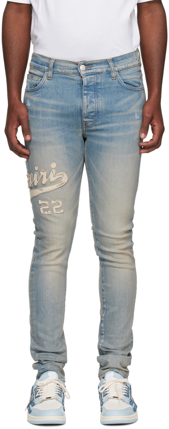 Indigo Varsity Appliqué Jeans