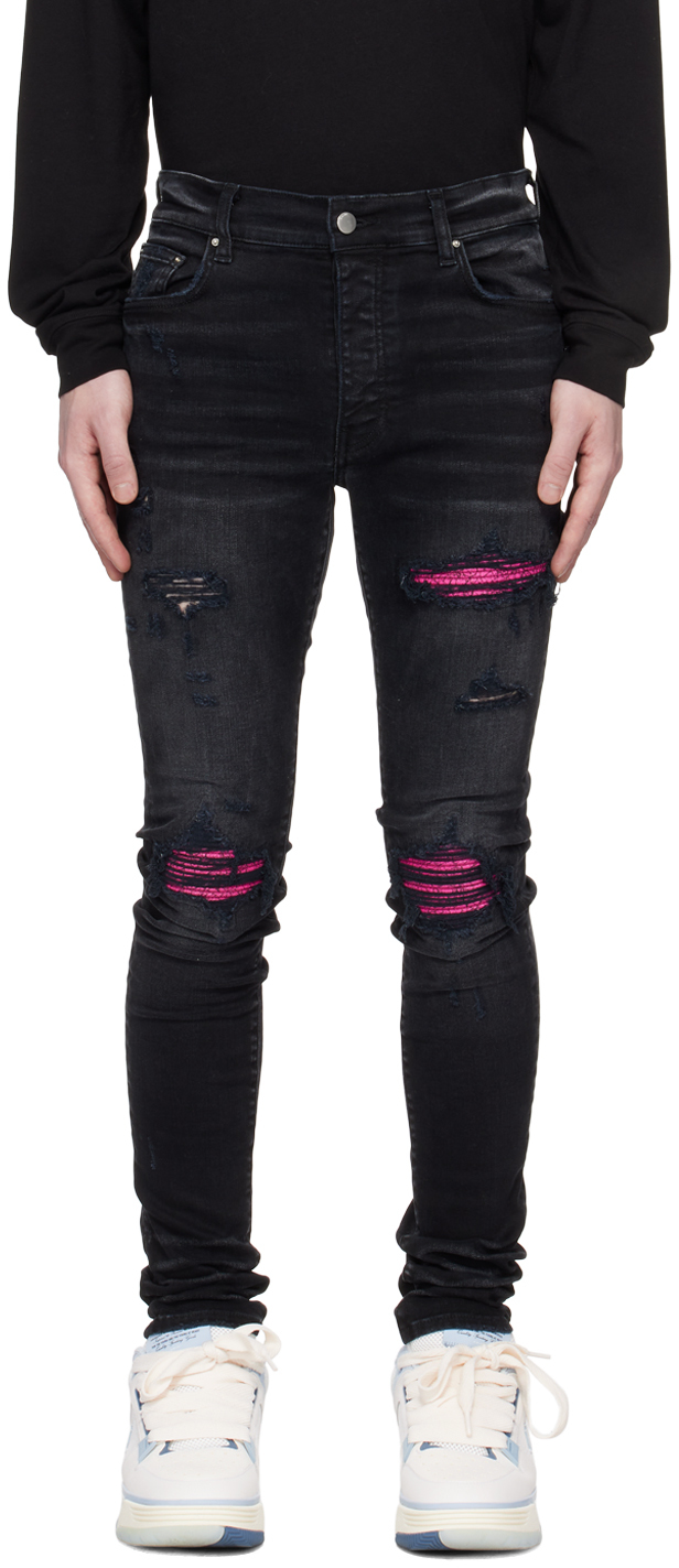 AMIRI Black Cracked Jeans