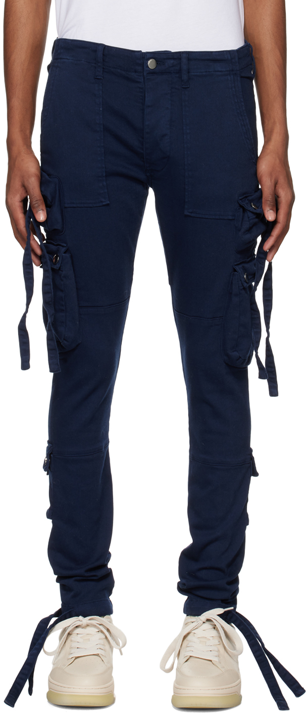 Nahmias Blue Snap Cargo Pants, $255, SSENSE