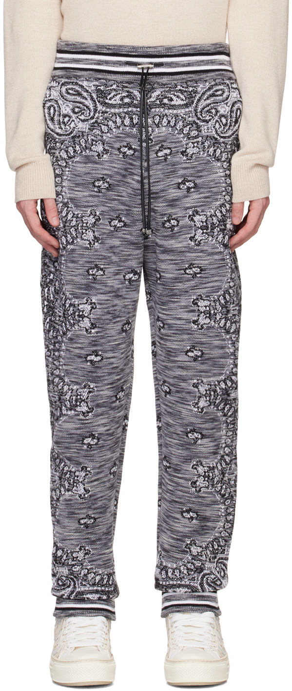 Amiri Gray Bandana Lounge Pants In Grey