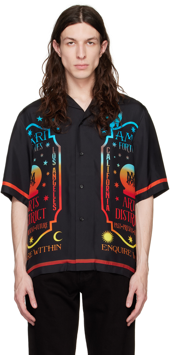 AMIRI: Black Fortune Bowling Shirt | SSENSE