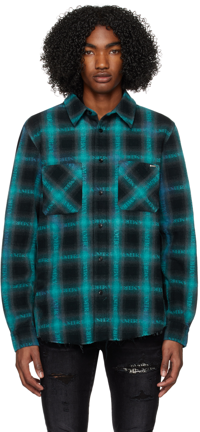 AMIRI Black & Blue Plaid Shirt
