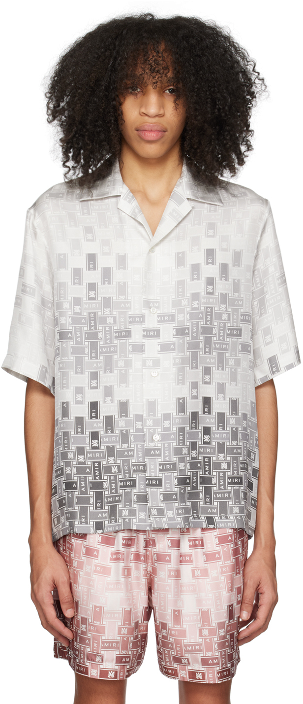 Amiri Grey Silk Gradient Shirt
