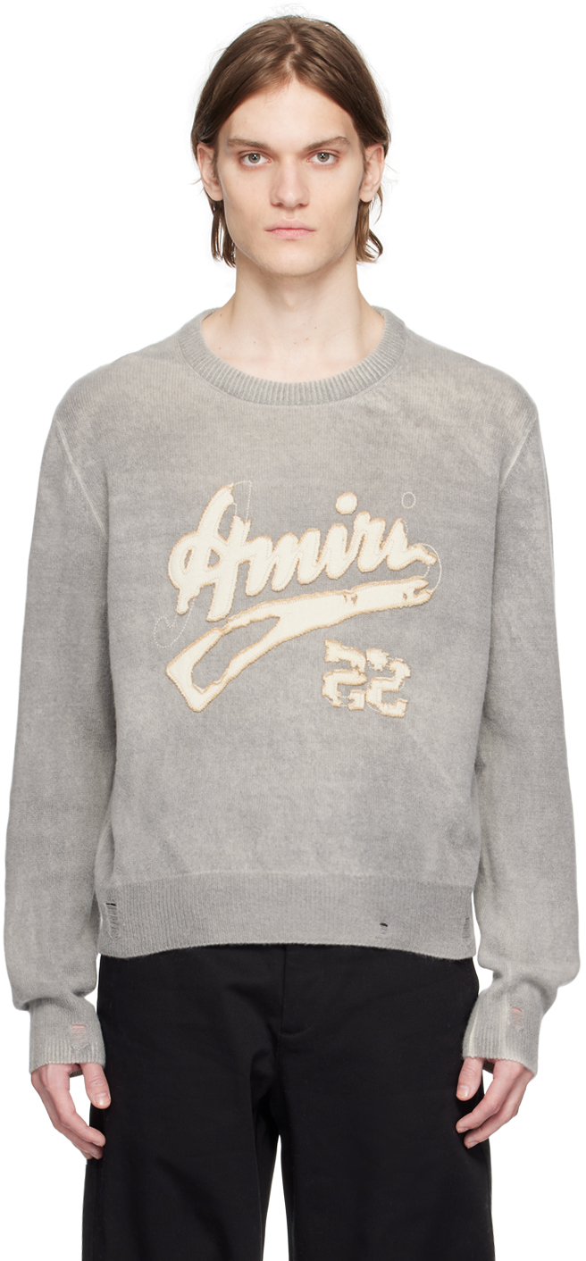 AMIRI: Gray '22' Sweater | SSENSE