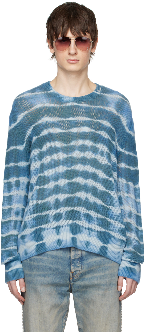 AMIRI Blue Tie-Dye Sweater