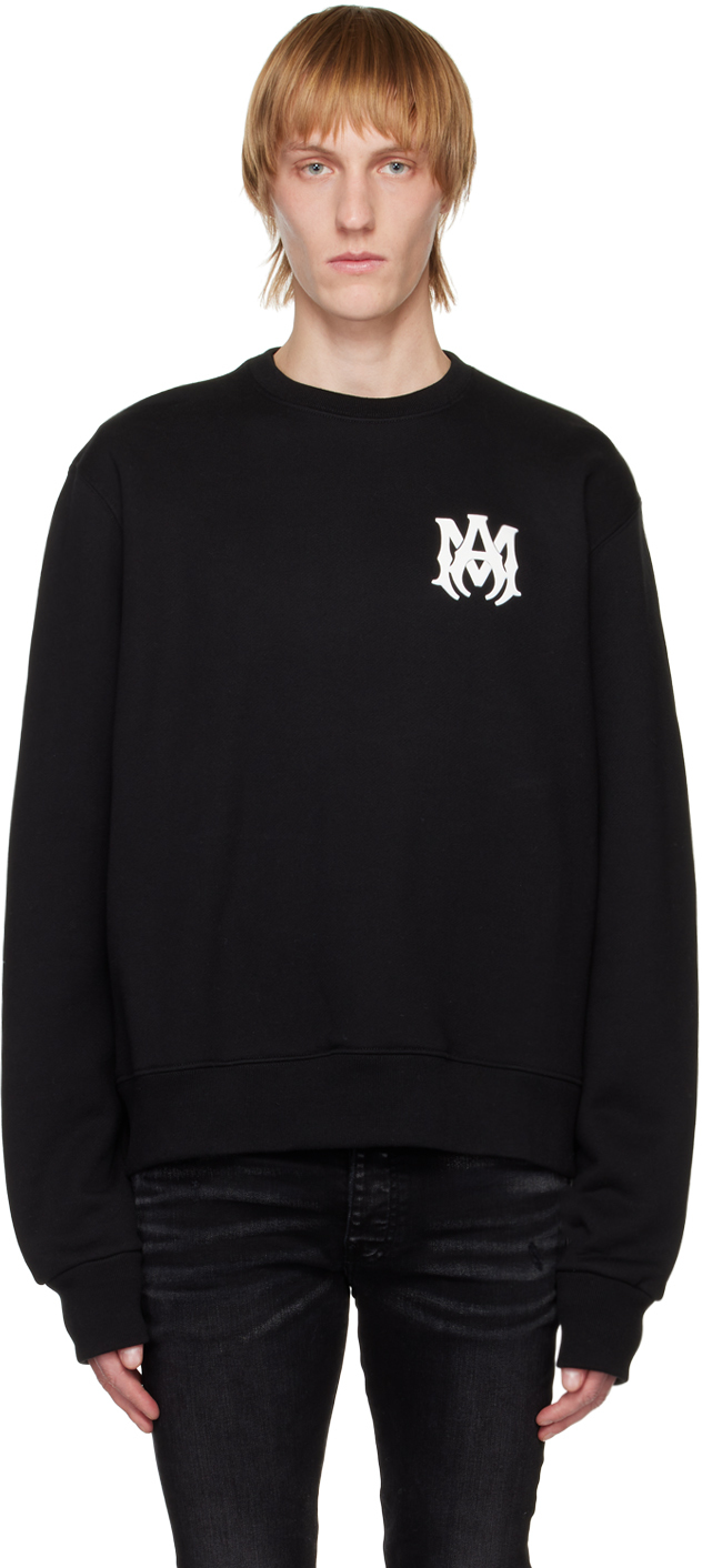 Shop Amiri Black M.a. Sweatshirt In Black-14 oz Supima C