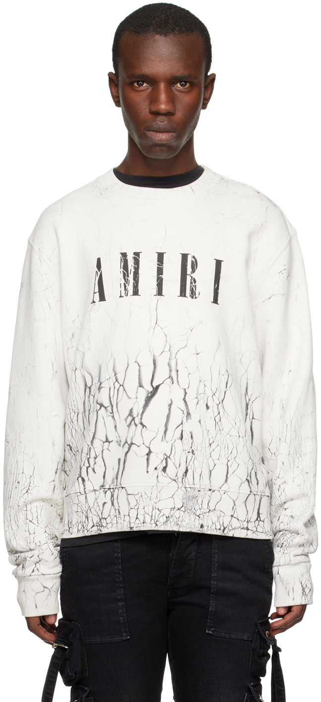 AMIRI: White Cracked Sweatshirt | SSENSE