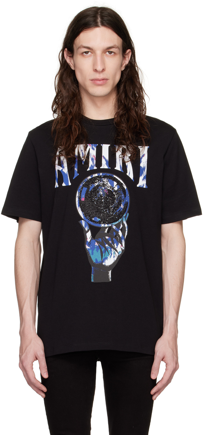 AMIRI: Black Crystal Ball T-Shirt | SSENSE UK