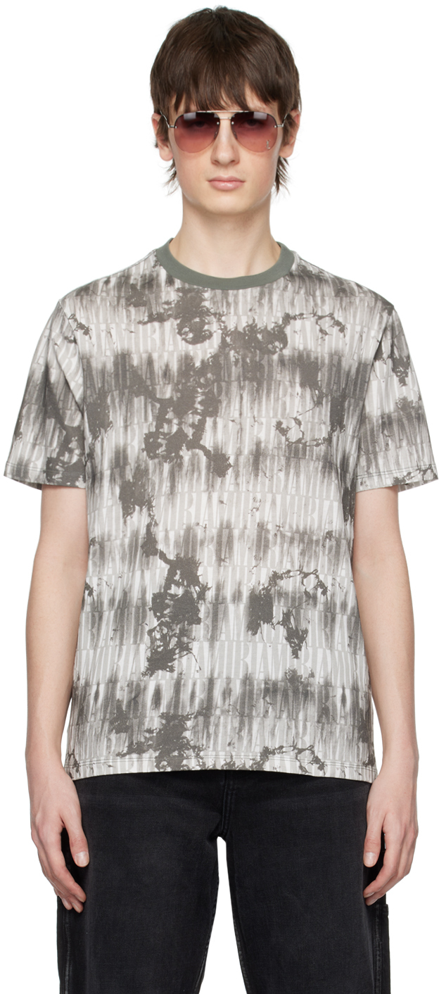 AMIRI: Gray Tie Dye T-Shirt | SSENSE