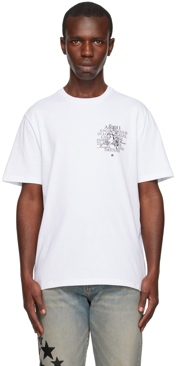 Luxury men's T-Shirt - White Precious Memories Amiri T-Shirt
