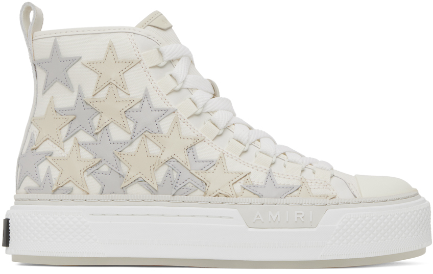 White Stars Court High-Top Sneakers