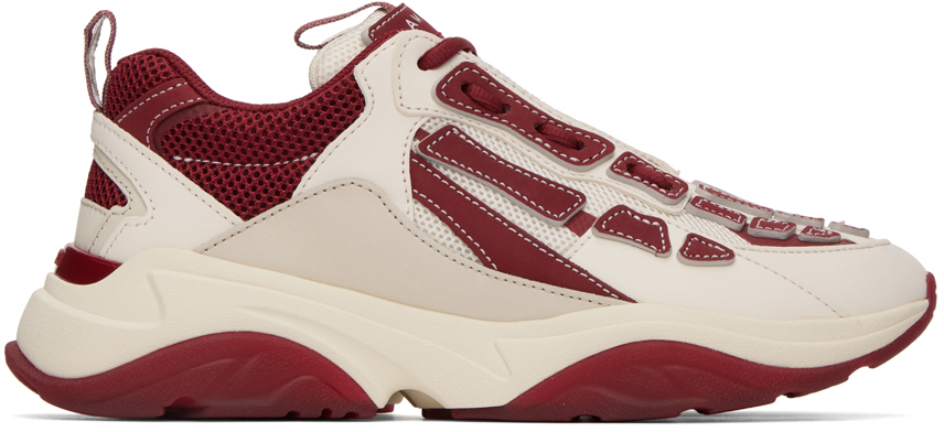 AMIRI Red & White Bone Runner Low-Top Sneakers