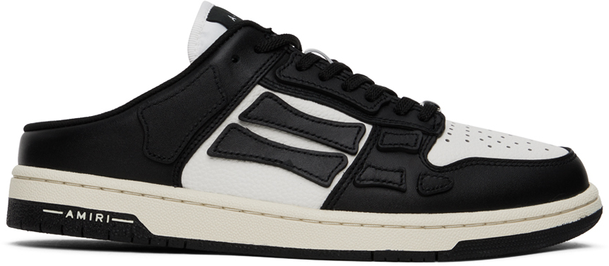 Amiri Skel-top Colour-block Leather Slip-on Sneakers In Black