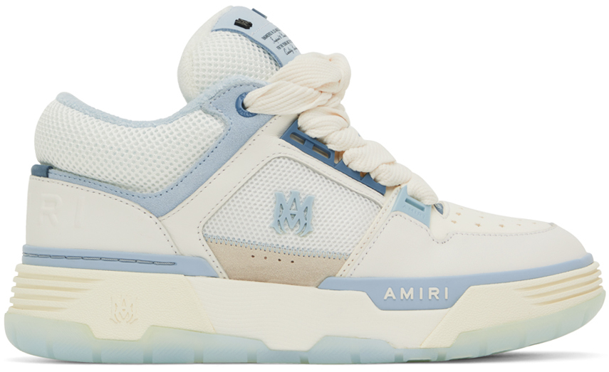 AMIRI: White & Blue MA-1 Sneakers | SSENSE UK