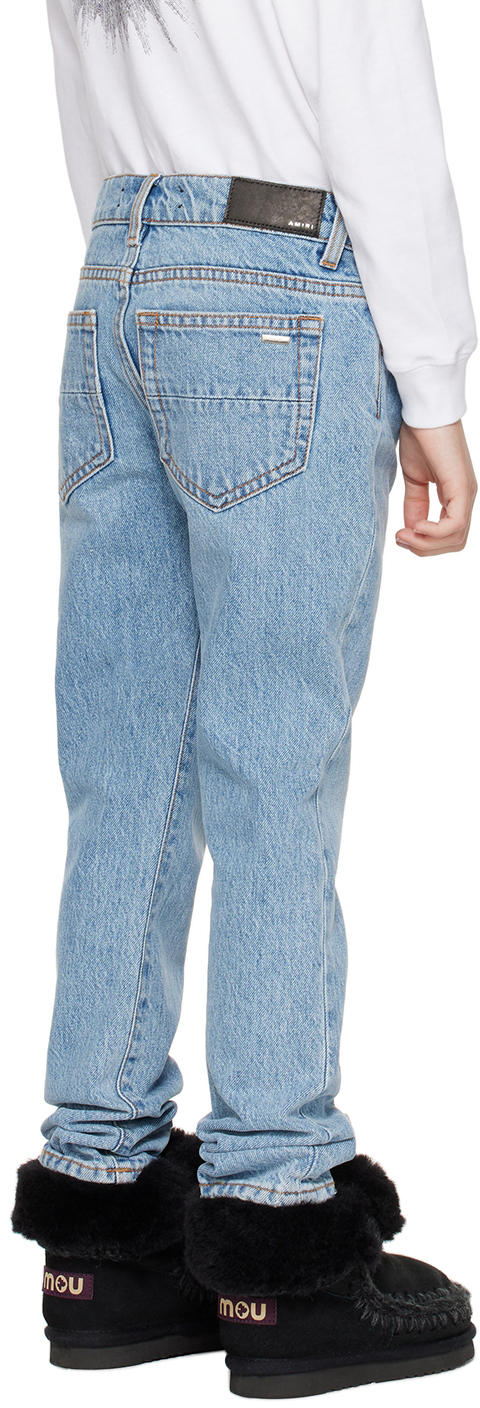 Amiri Kids Blue Stack Jeans In Lt Denim