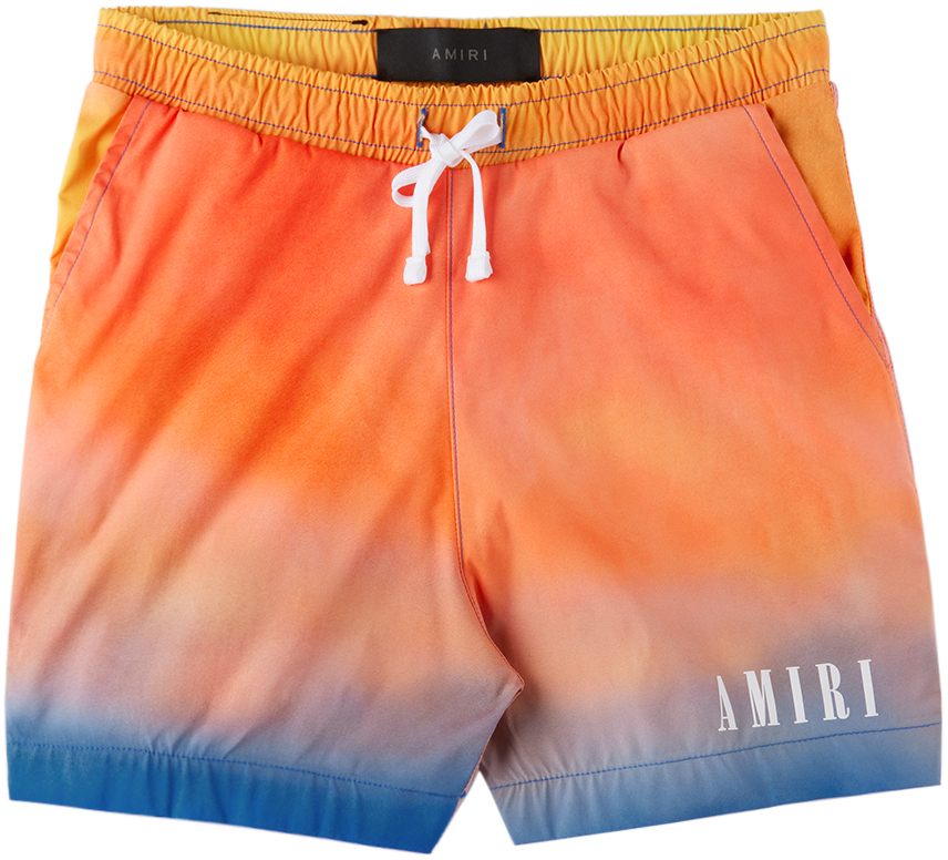 AMIRI yellow Paint Splatter Swim Shorts