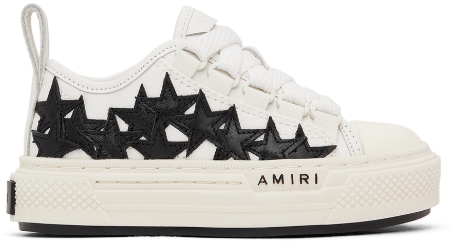 Amiri Kids White Stars Court Sneakers In White/black