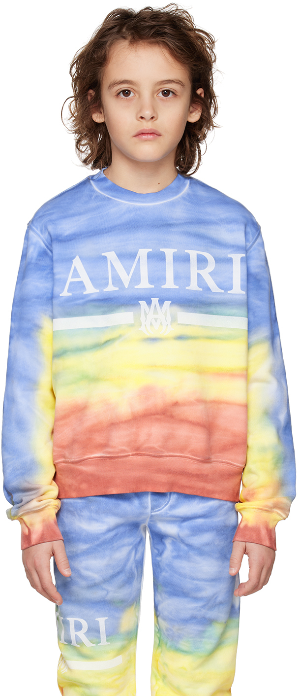 Amiri Little Boy's & Boy's Logo Tie-dye Print Crewneck Sweatshirt In Multi-cotton Terr