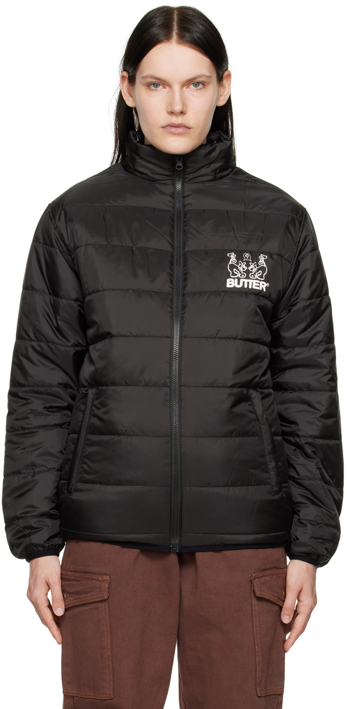BUTTER GOODS BLACK JUN REVERSIBLE PUFFER JACKET