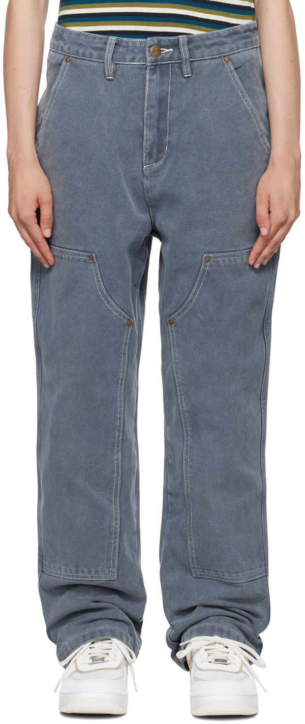 Gray Relaxed-Fit Trousers