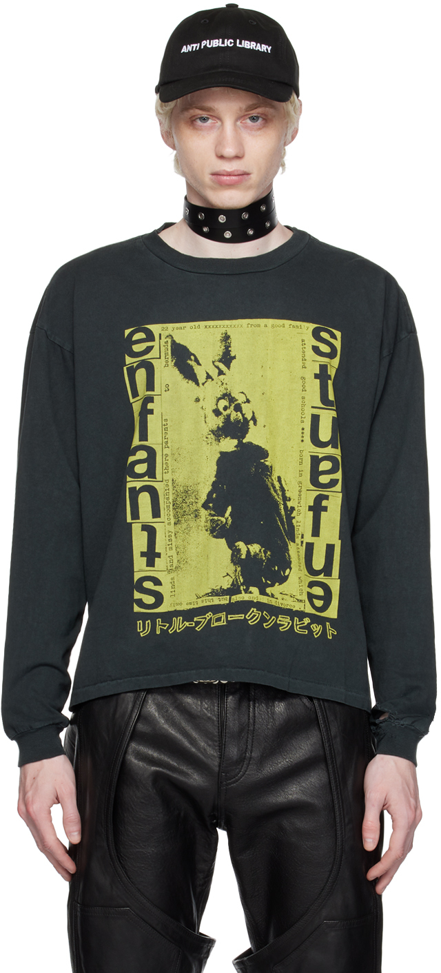Enfants Riches Deprimes Black Bunny Long Sleeve T-shirt | ModeSens
