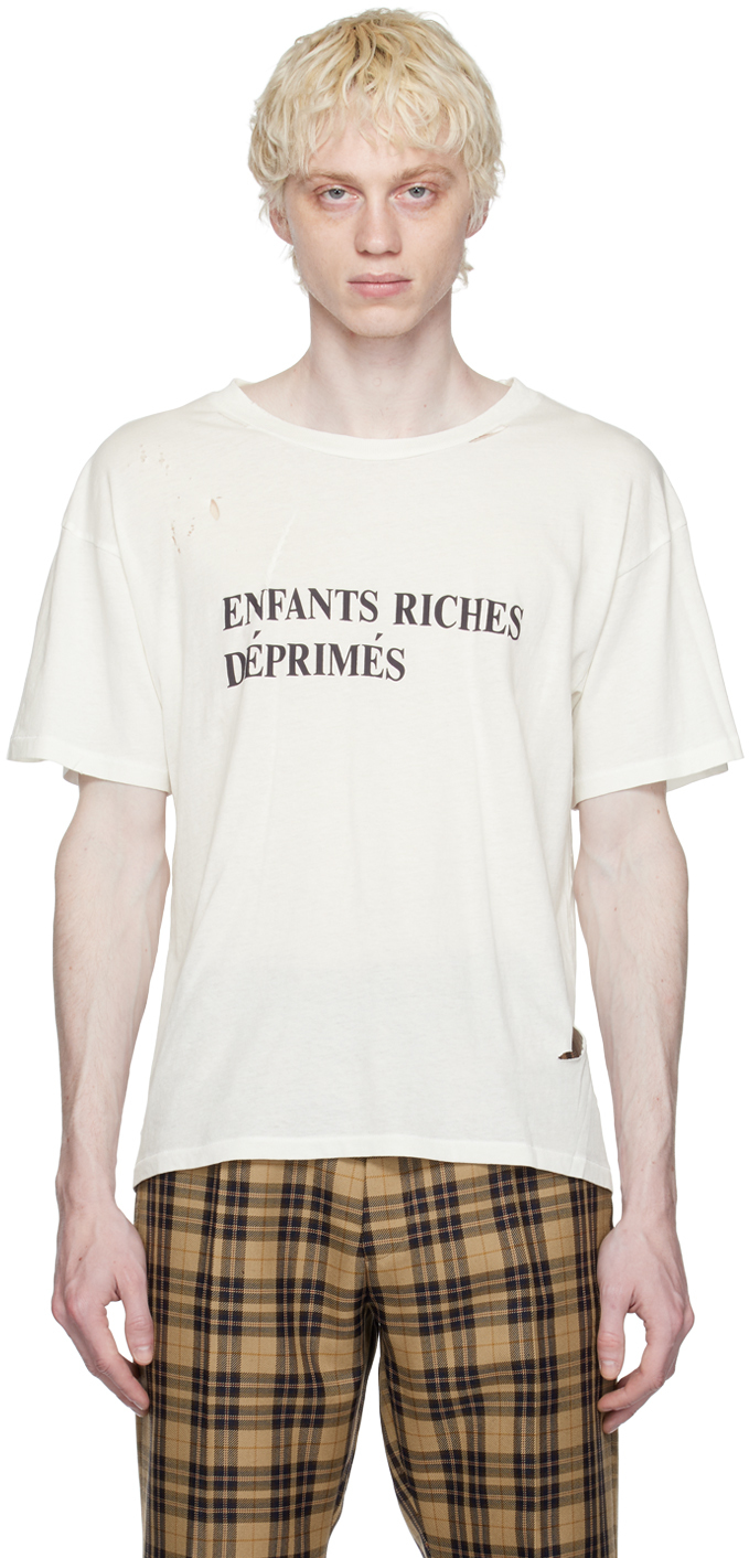 Enfants Riches Déprimés: White Printed T-Shirt | SSENSE