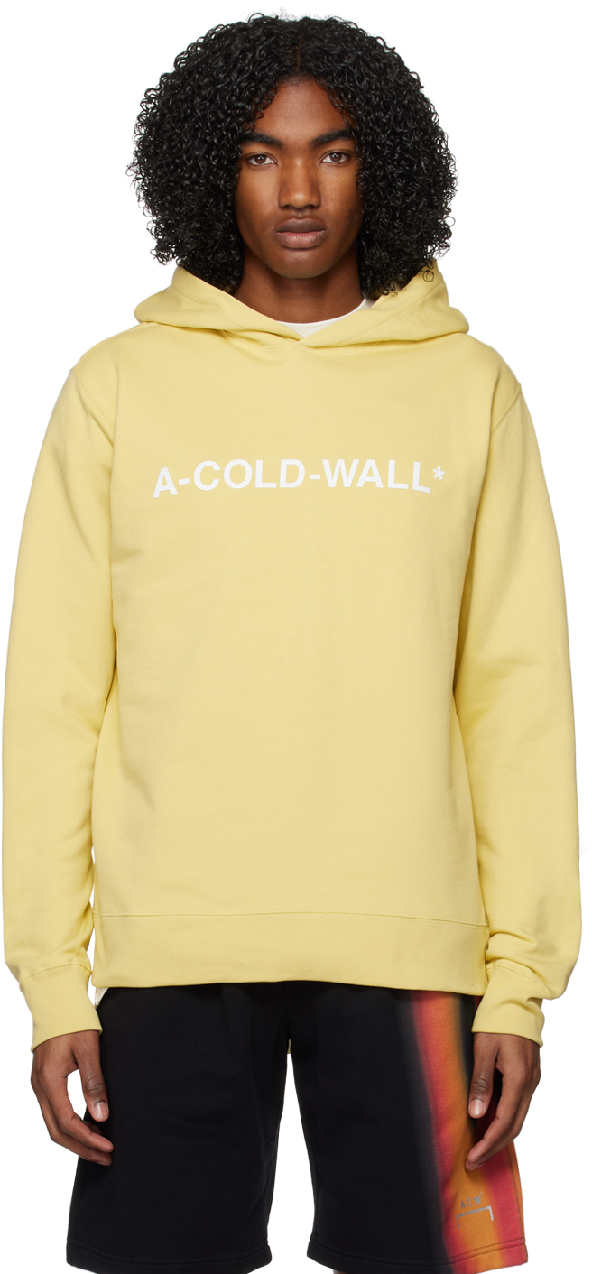 Shop A-cold-wall* Yellow Essential Hoodie In Flaxen Beige