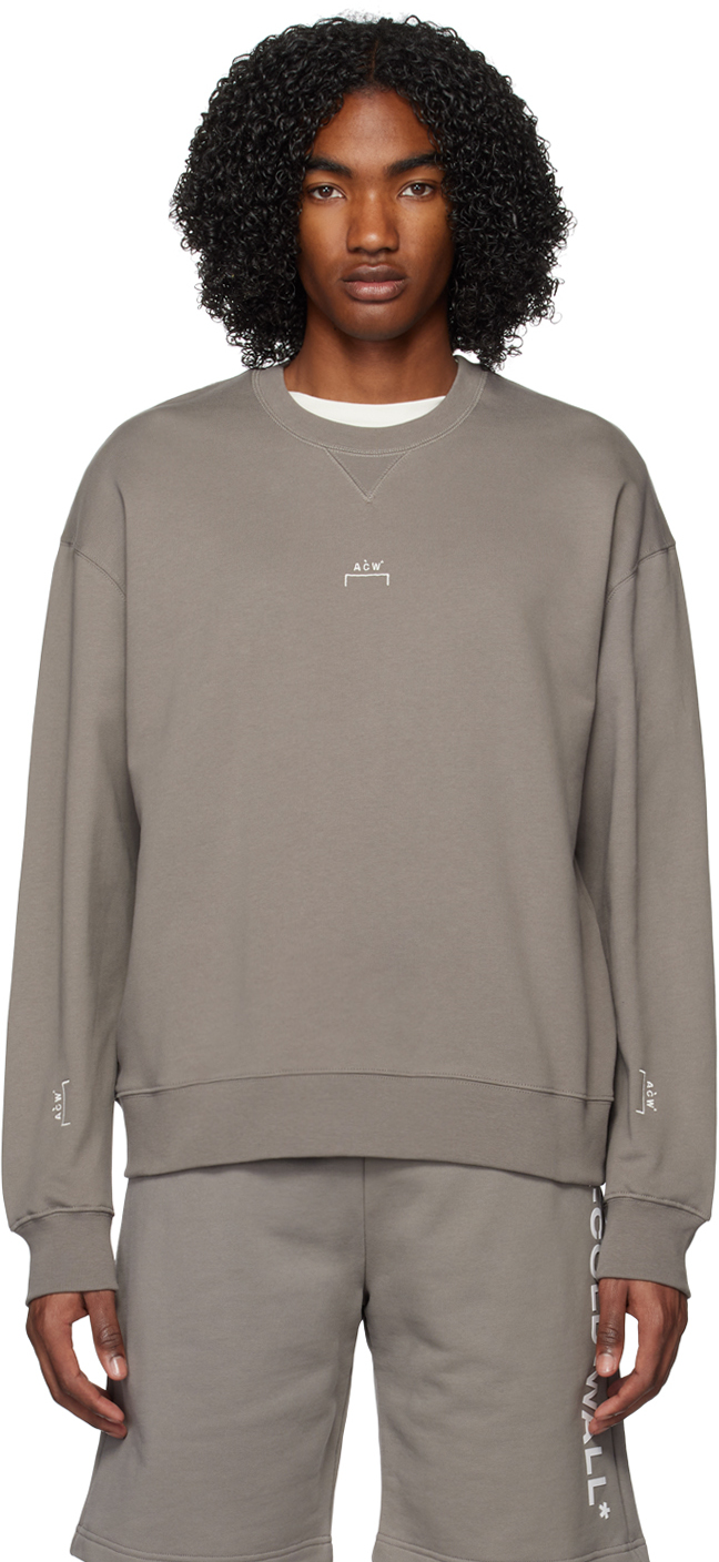 Shop A-cold-wall* Gray Essential Sweatshirt In Mid Grey