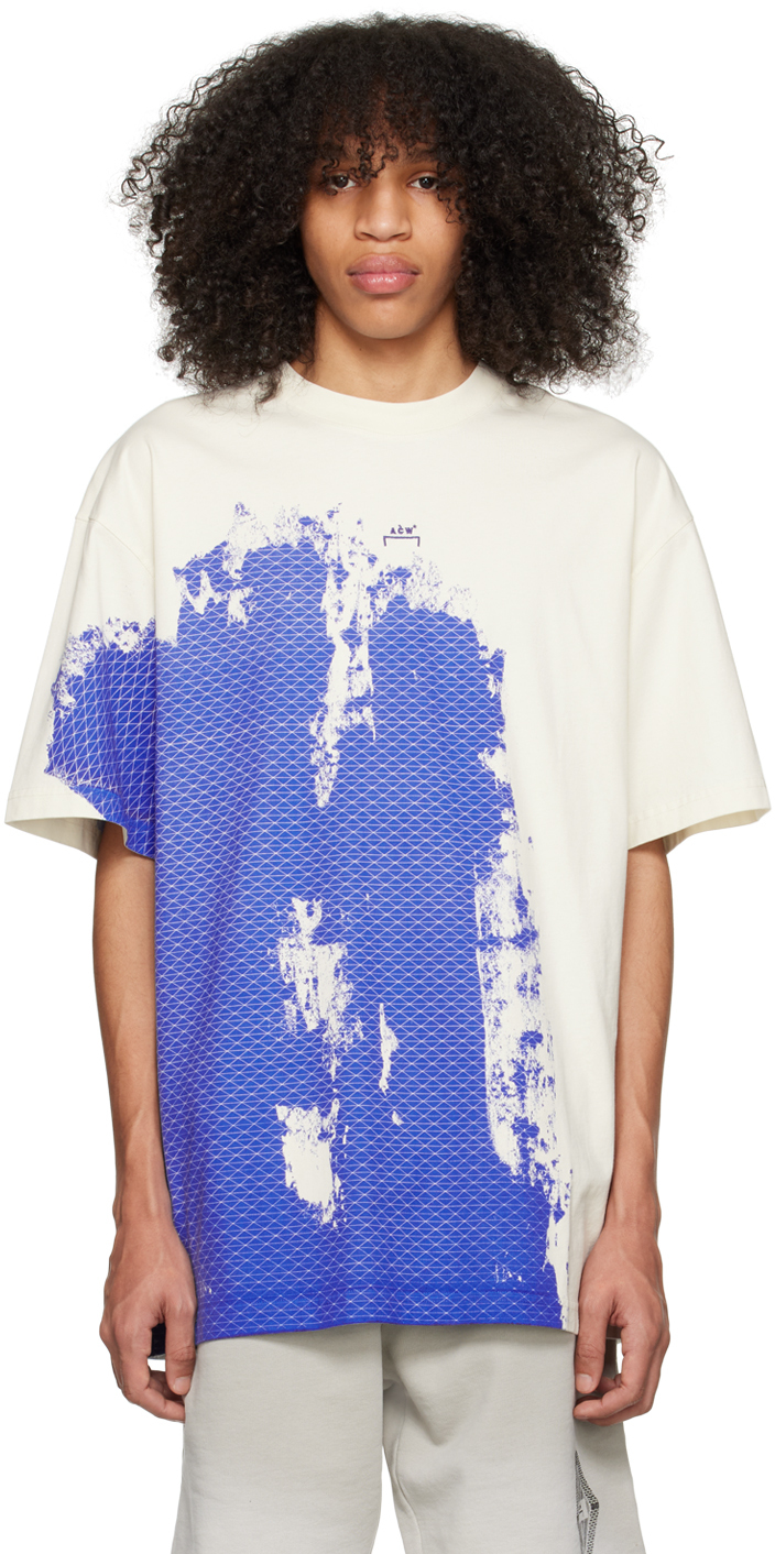 Shop A-cold-wall* Off-white Brushstroke T-shirt In Stone