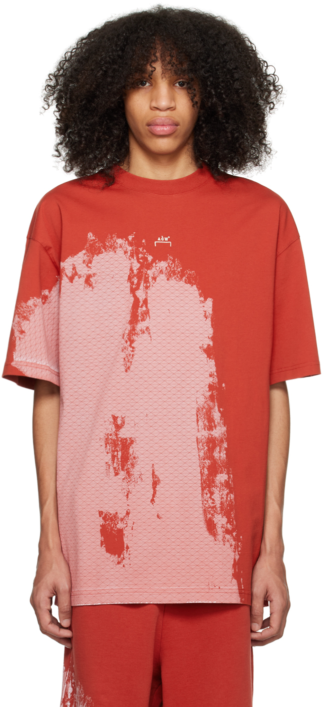 Shop A-cold-wall* Red Brushstroke T-shirt In Rust