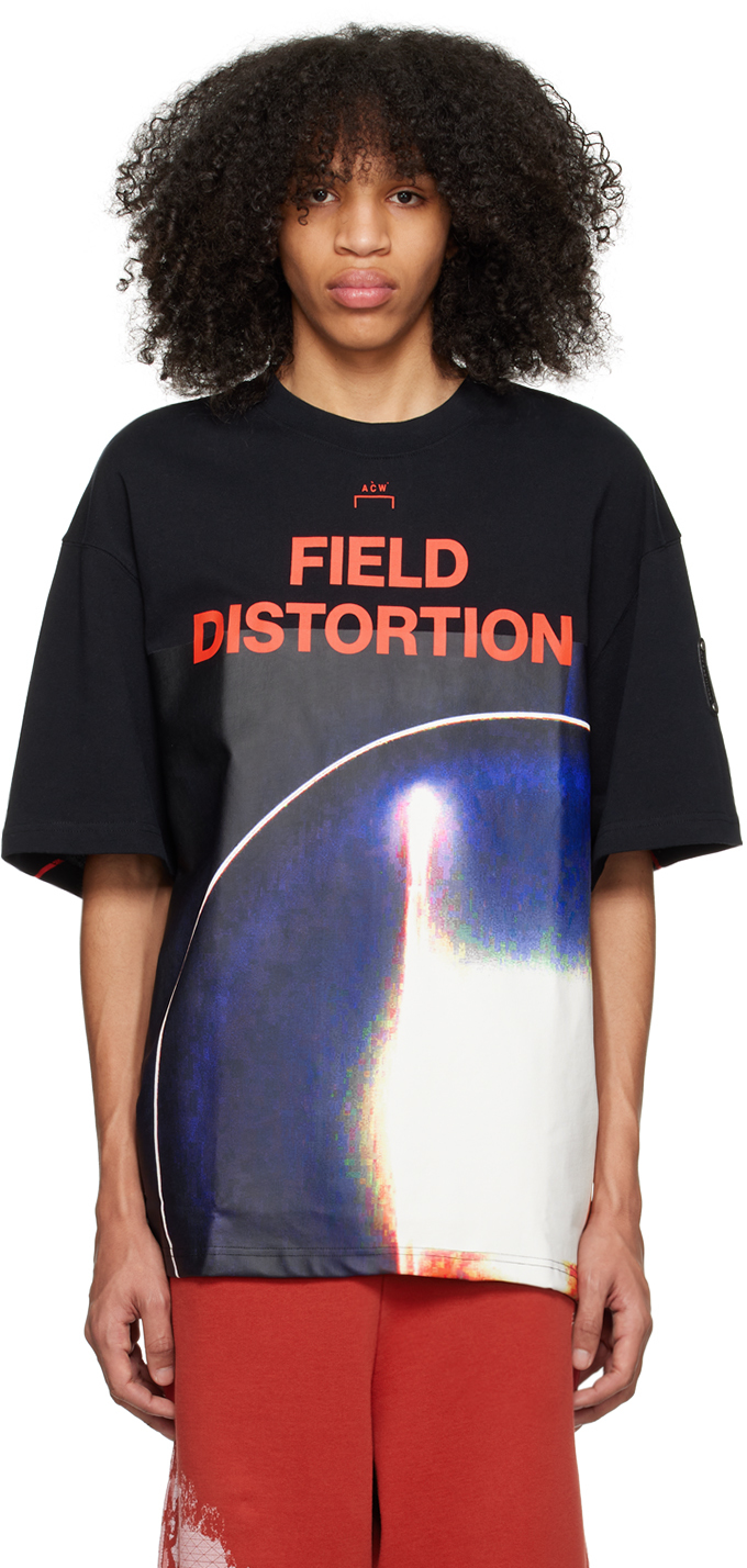 Shop A-cold-wall* Black 'field Distortion' T-shirt